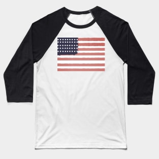 Retro, USA, American Flag, Patriotic, Hand-Painted Weathered Flag, Vintage Design Baseball T-Shirt